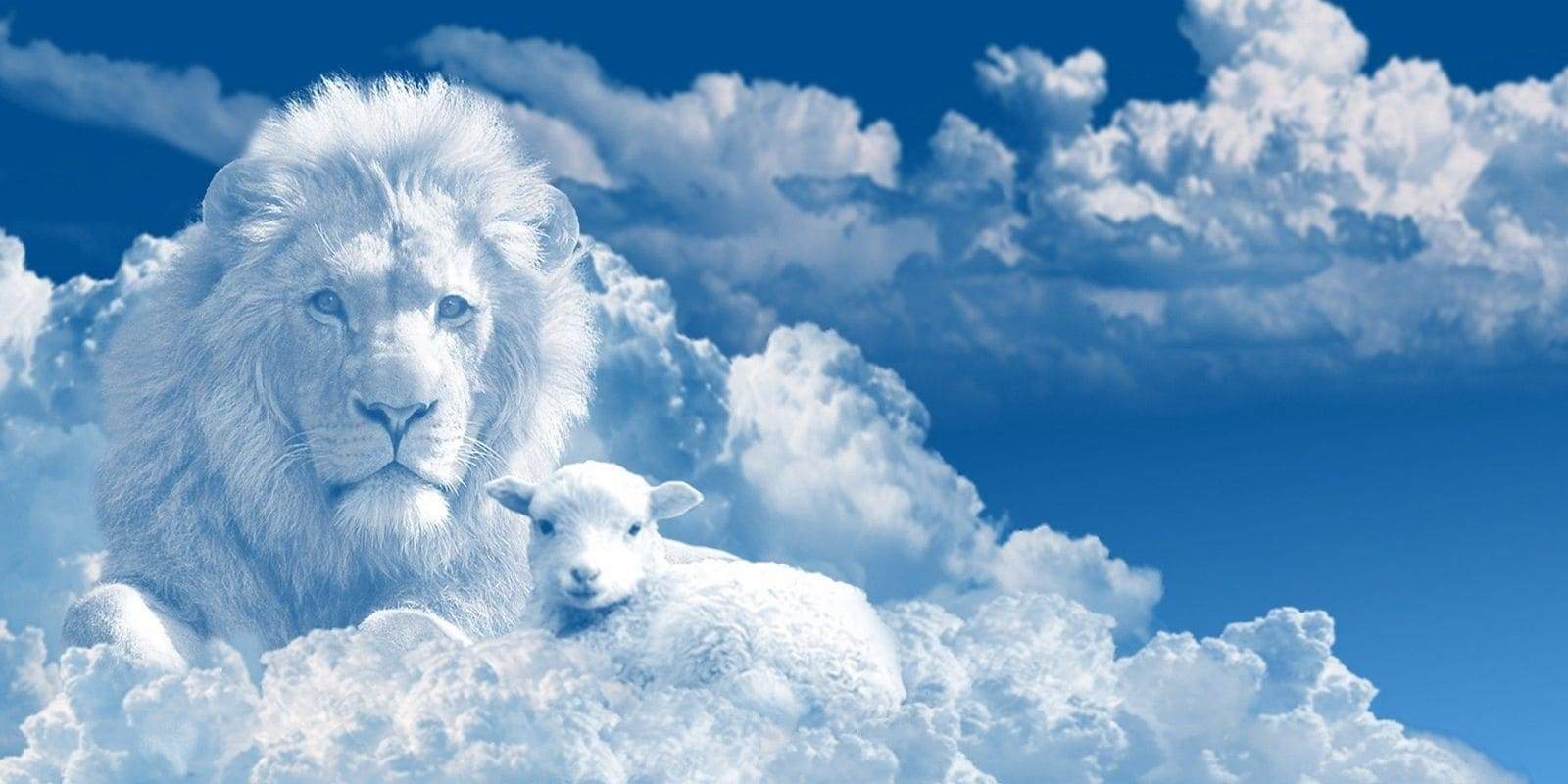 Representation du lion de juda et d'un mouton en forme de nuage